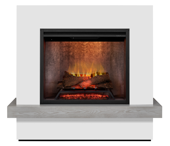 The Sherwood brings the allure and style of a grand, modern fireplace into your home. The grey wooden accent sublty matches the marble panel inside. Its large, 30’ Revillusion® fire is not only stunningly catching, it also has many settings and heat to suit your style and mood at any moment.