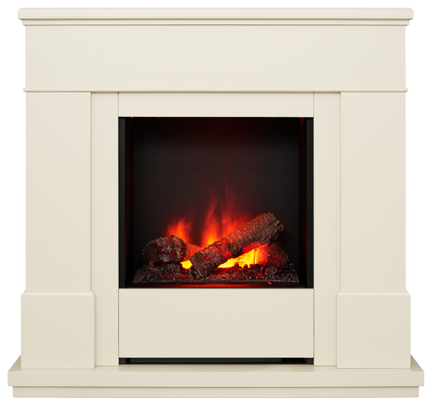 With its clean, elegant lines, the Moorefield suite blends with any modern living room. Its offwhite finish with a stone effect gives a classic feel to this fireplace. A true focal point is the incredible 3D Optimyst® fire, with a flame and smoke effect that never is the same. The fire can operate via a remote control and can even be used independently of the concealed heater, to relax by at any moment of the day or year.