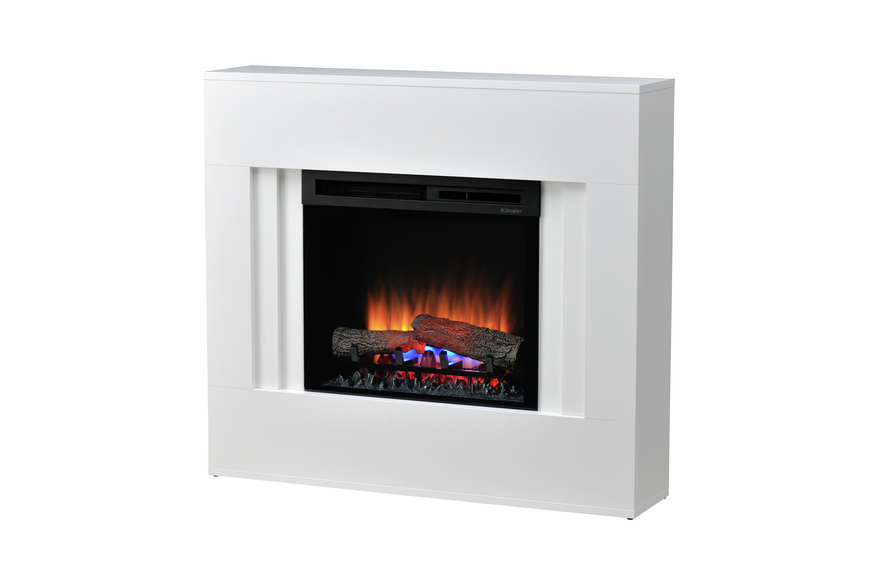 The Nova, a modern electric fireplace offering a white frame in a timeless style.